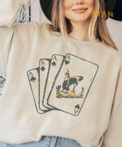 4 Ace Cards Oversized Sweatshirt Sand 02