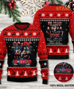 AC DC 50 Years 3D Ugly Sweater