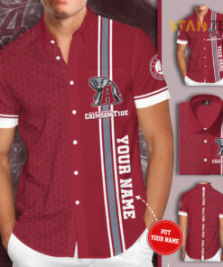 Alabama Crimson Tide 3D Short Sleeve Dress Shirt 01