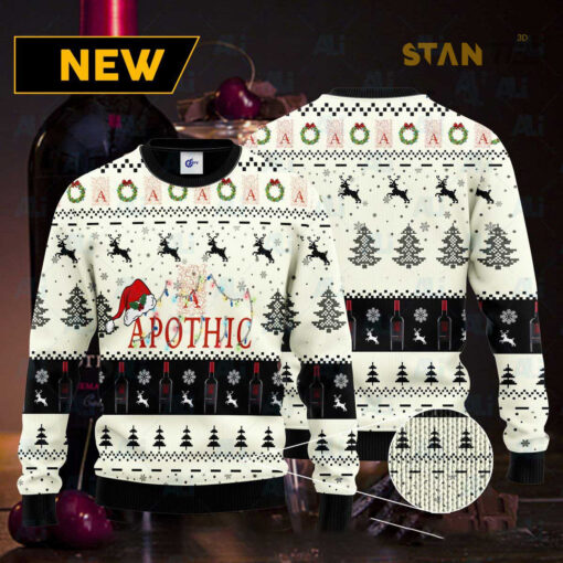 Apothic Santa Hat Christmas Ugly Christmas 3D Sweater