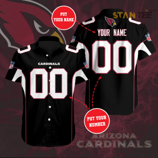 Arizona Cardinals 3D Short Sleeve Dress Shirt 01