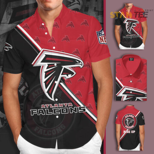 Atlanta Falcons 3D Short Sleeve Dress Shirt 01