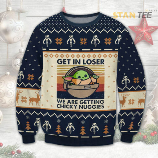 Baby Yoda Star Wars Get in Loser Ugly Christmas 3D Sweater