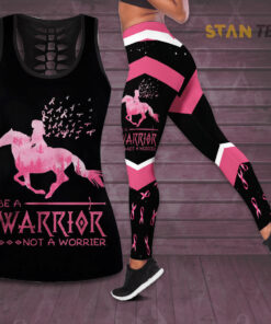 Be A Warrior Not A Worrier Breast Cancer Awareness 3D Hollow Tank Top Leggings