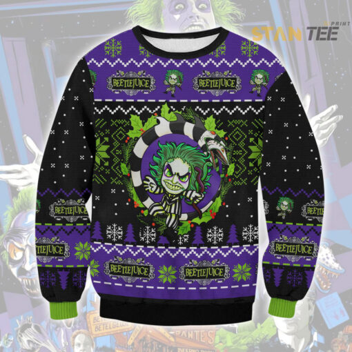 Beetle Juice Ugly Christmas 3D Sweater