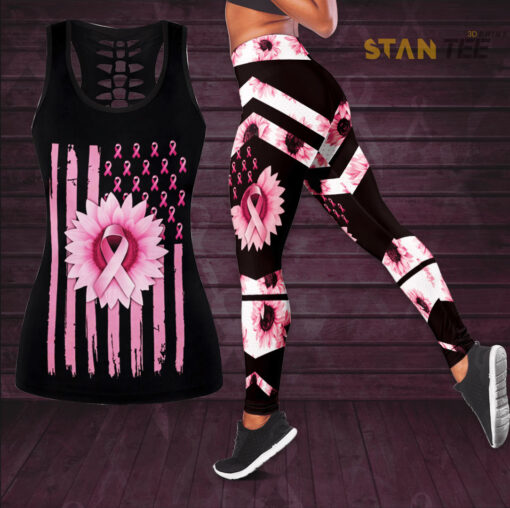 Breast Cancer Awareness 3D Hollow Tank Top Leggings BCAS006