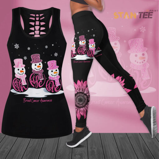 Breast Cancer Awareness 3D Hollow Tank Top Leggings BCAS038