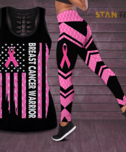 Breast Cancer Warrior Hollow Tank Top Leggings