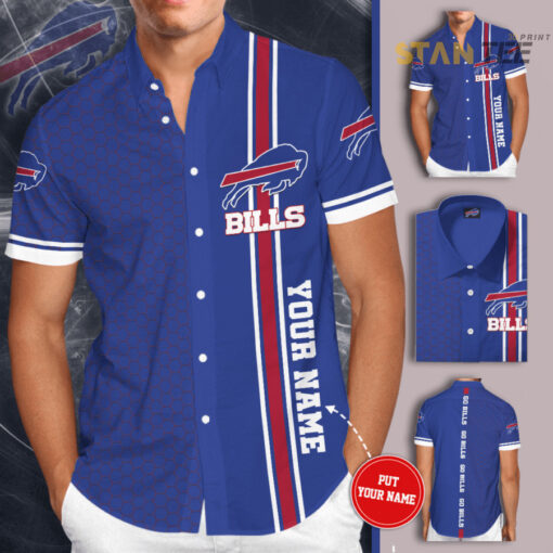 Buffalo Bills 3D Short Sleeve Dress Shirt