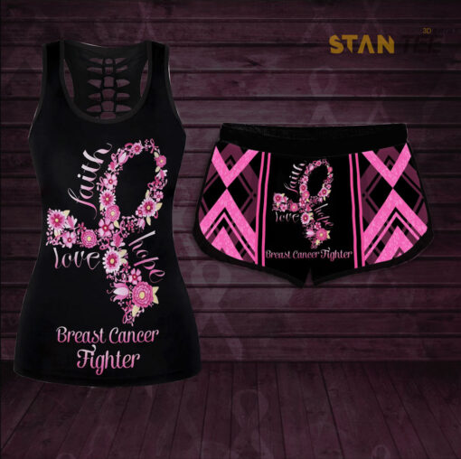 Butterfly Breast Cancer Awareness 3D Tank Shorts Set