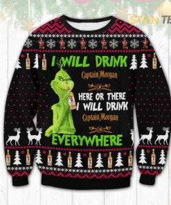 Captain Morgan Grinch Ugly Christmas 3D Sweater