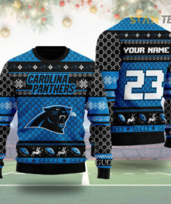 Carolina Panthers Gucci Ugly Christmas 3D Sweater