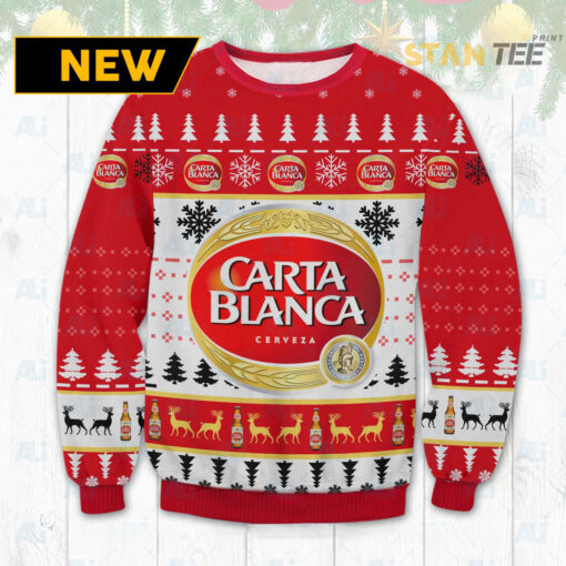 Carta Blanca Beer Ugly Christmas 3D Sweater