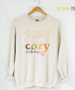 Cozy Vibes Meaning Oversized Sweatshirt sand