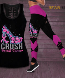 Crush Breast Cancer Awareness 3D Hollow Tank Top Leggings