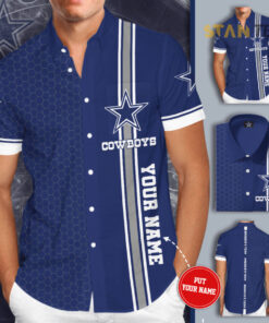 Dallas Cowboys 3D Short Sleeve Dress Shirt 01