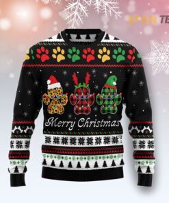 Dog Paws Xmas Merry Ugly Christmas 3D Sweater