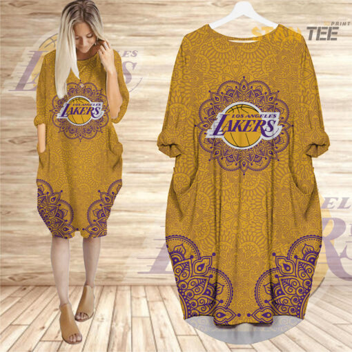 FAN designed Los Angeles Lakers LAL NBA Batwing Pocket Dress