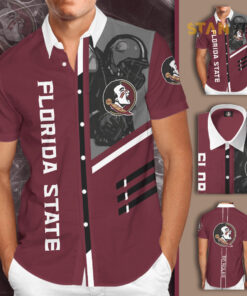 Florida State Seminoles 3D Short Sleeve Dress Shirt 01