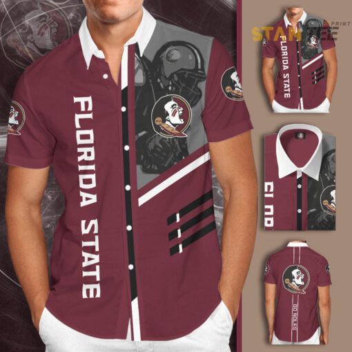 Florida State Seminoles 3D Short Sleeve Dress Shirt 01