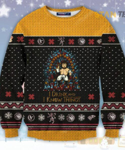 Funny Christmas I Drink And Know Things Ugly Christmas 3D Sweater