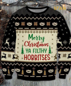 Funny Christmas Merry Ya Filthy Hobbies Ugly Christmas 3D Sweater