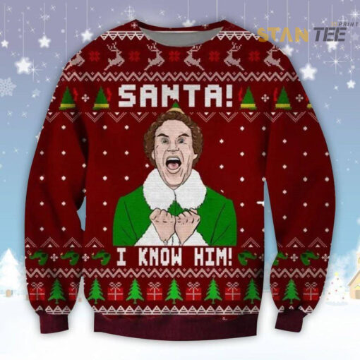 Funny Christmas Santa I Know Him Ugly Christmas 3D Sweater