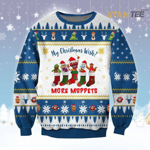 Funny Christmas Wish More Muppets Ugly Christmas 3D Sweater