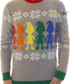 Funny Santa Gay Pride Gray Ugly Christmas 3D Sweater