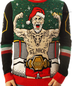 Funny Santa Mma Santa Black Ugly Christmas 3D Sweater