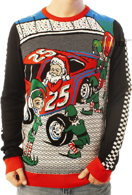 Funny Santa Pit Crew Black Ugly Christmas 3D Sweater