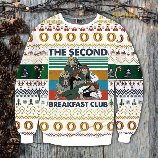 Funny The Second Breakfast Club Retro Vintage Christmas 3D Sweater