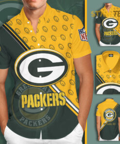 Green Bay Packers 3D Short Sleeve Dress Shirt 01