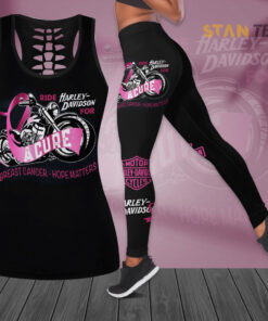 Harley Davidson Breast Cancer Awareness Hollow Tank Top Leggings