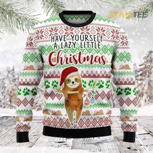 Have Yourself A Lazy Christmas Sloth Ugly Christmas 3D Sweater