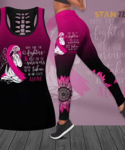 Hope For The Fighters Breast Cancer Awareness 3D Hollow Tank Top Leggings