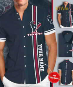 Houston Texans 3D Short Sleeve Dress Shirt 01