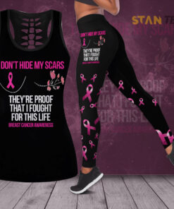 I DonT Hide My Scars Breast Cancer Awareness 3D Hollow Tank Top Leggings