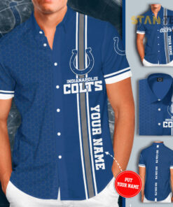 Indianapolis Colts 3D Short Sleeve Dress Shirt 01