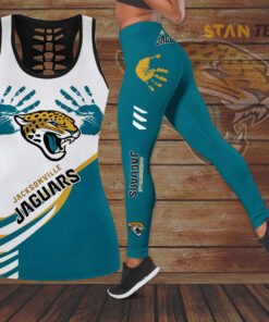 Jacksonville Jaguars Hollow Tank Top Leggings 01