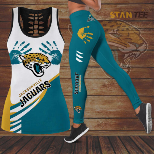 Jacksonville Jaguars Hollow Tank Top Leggings 01