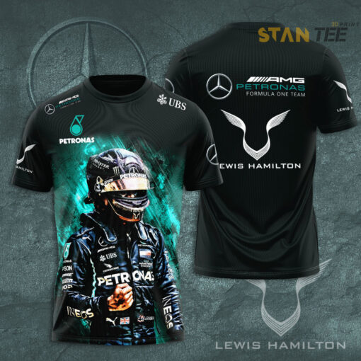 Lewis Hamilton Mercedes AMG Petronas F1 Team 3D T shirt S24