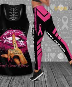 Lips Breast Cancer Awareness Hollow Tank Top Leggings