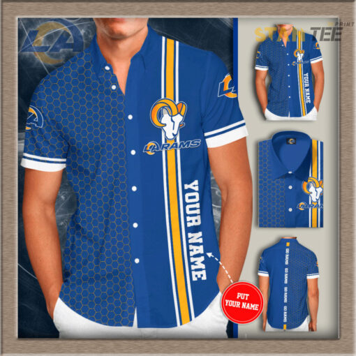 Los Angeles Rams 3D Short Sleeve Dress Shirt 01