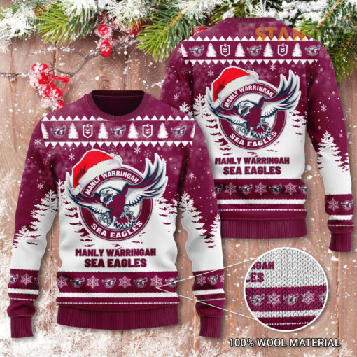 Manly Warringah Sea Eagles 3D Christmas Sweater 2022