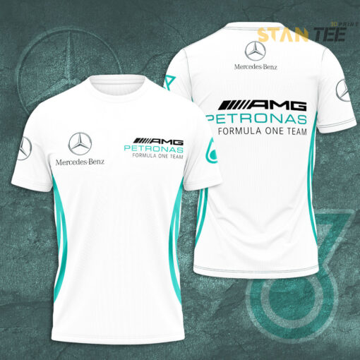 Mercedes AMG Petronas F1 2022 Team 3D T Shirt White