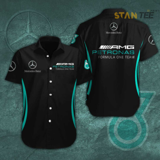 Mercedes AMG Petronas F1 Team 3D H02 Short Sleeve Dress Shirt