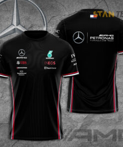 Mercedes AMG Petronas F1 Team 3D T Shirt S1 Black