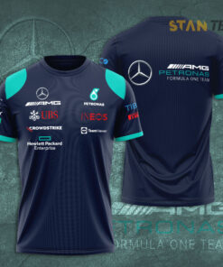 Mercedes AMG Petronas F1 Team 3D T Shirt S2 Navy