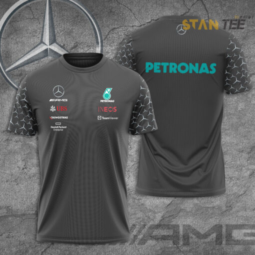 Mercedes AMG Petronas F1 Team 3D T Shirt S3 Gray